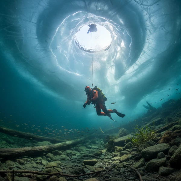 Plongée sous la glace